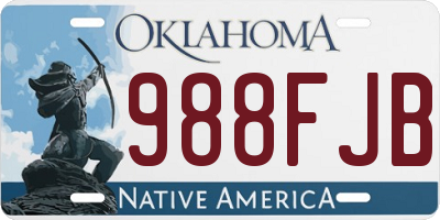 OK license plate 988FJB