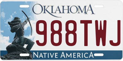 OK license plate 988TWJ