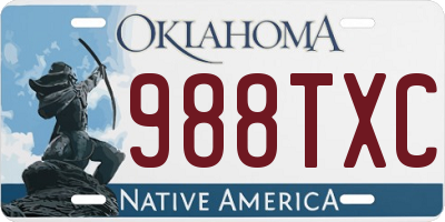 OK license plate 988TXC