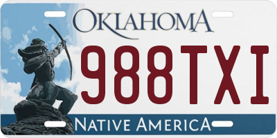 OK license plate 988TXI