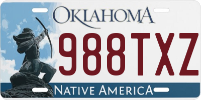 OK license plate 988TXZ