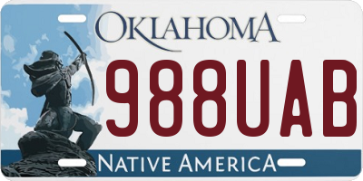 OK license plate 988UAB