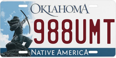 OK license plate 988UMT