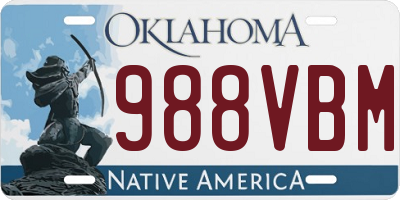 OK license plate 988VBM