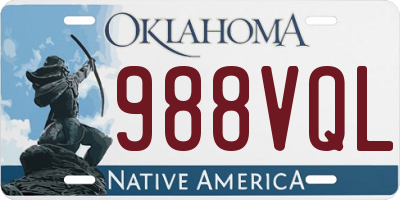 OK license plate 988VQL