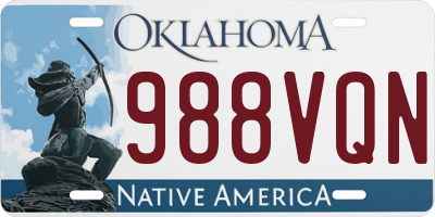 OK license plate 988VQN