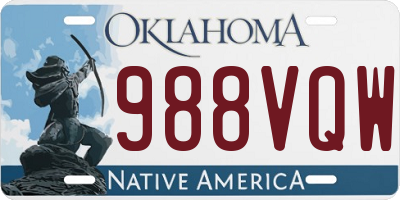 OK license plate 988VQW