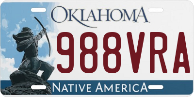 OK license plate 988VRA