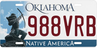 OK license plate 988VRB