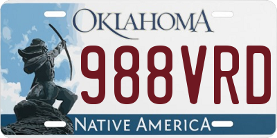 OK license plate 988VRD