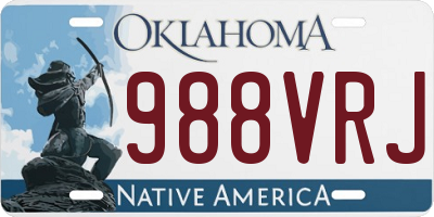 OK license plate 988VRJ