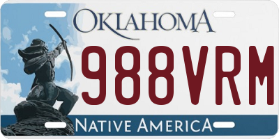 OK license plate 988VRM
