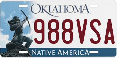 OK license plate 988VSA