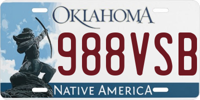 OK license plate 988VSB