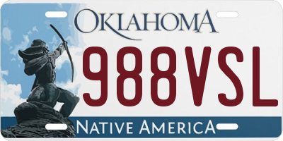 OK license plate 988VSL