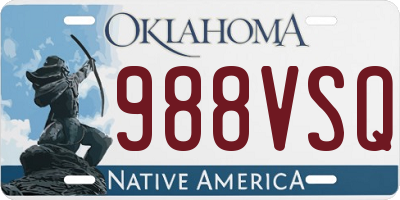 OK license plate 988VSQ