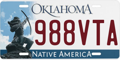 OK license plate 988VTA