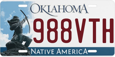 OK license plate 988VTH