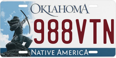 OK license plate 988VTN