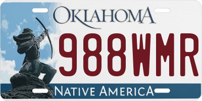 OK license plate 988WMR