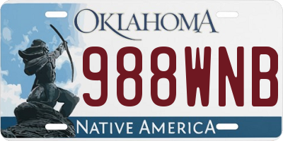 OK license plate 988WNB