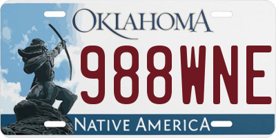OK license plate 988WNE