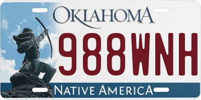 OK license plate 988WNH