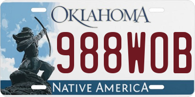 OK license plate 988WOB