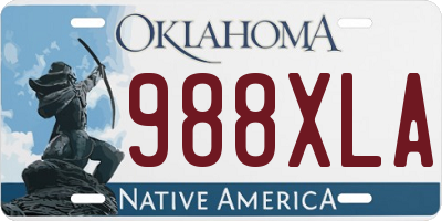 OK license plate 988XLA