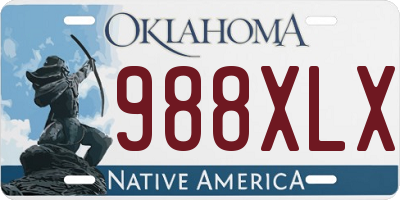 OK license plate 988XLX