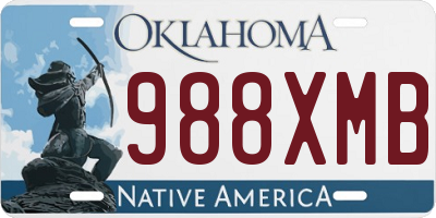 OK license plate 988XMB
