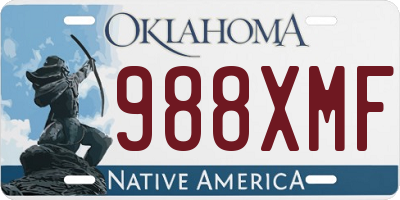 OK license plate 988XMF