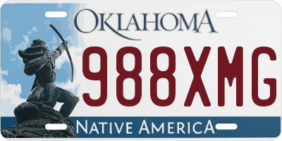 OK license plate 988XMG