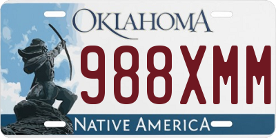 OK license plate 988XMM