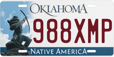 OK license plate 988XMP