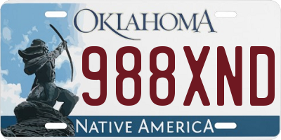 OK license plate 988XND