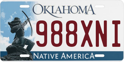 OK license plate 988XNI