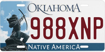 OK license plate 988XNP