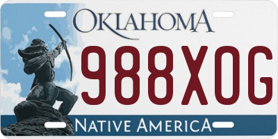 OK license plate 988XOG