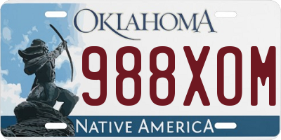OK license plate 988XOM