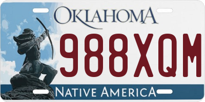 OK license plate 988XQM
