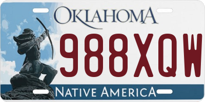 OK license plate 988XQW