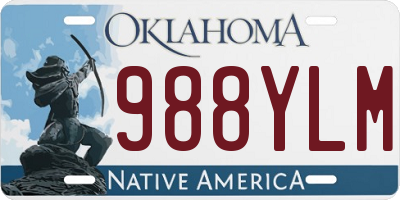 OK license plate 988YLM