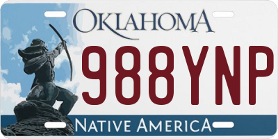 OK license plate 988YNP