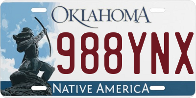 OK license plate 988YNX