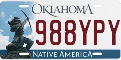 OK license plate 988YPY