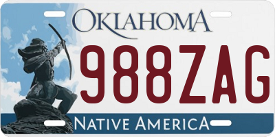 OK license plate 988ZAG