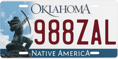 OK license plate 988ZAL