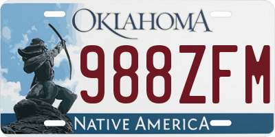 OK license plate 988ZFM