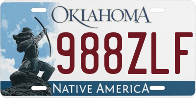 OK license plate 988ZLF